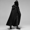 thumbnail image 1 of Mens Gifts for Holiday Party Outfit 2026 Men Casual Maxi Coat Retro Solid Tie Gothic Long Cape Cloak with Hood, 1 of 3