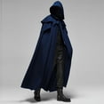 thumbnail image 1 of Mens Gifts for Holiday Party Outfit 2024 Men Casual Maxi Coat Retro Solid Tie Gothic Long Cape Cloak with Hood, 1 of 3