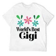 Mens Gigi Grandma Gift for Grandmother V-Neck T-Shirt White Small