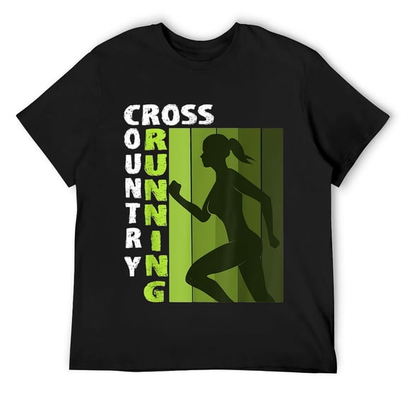 Mens Girls Cross Country Running T-Shirt Black