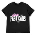 thumbnail image 1 of Mens Girls Like Fast Cars Too Cute Racing T-Shirt Black, 1 of 5