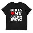 thumbnail image 1 of Mens Girls Love My Autism Swag Funny Girls Heart Autism Awareness T-Shirt Black X-Large, 1 of 5
