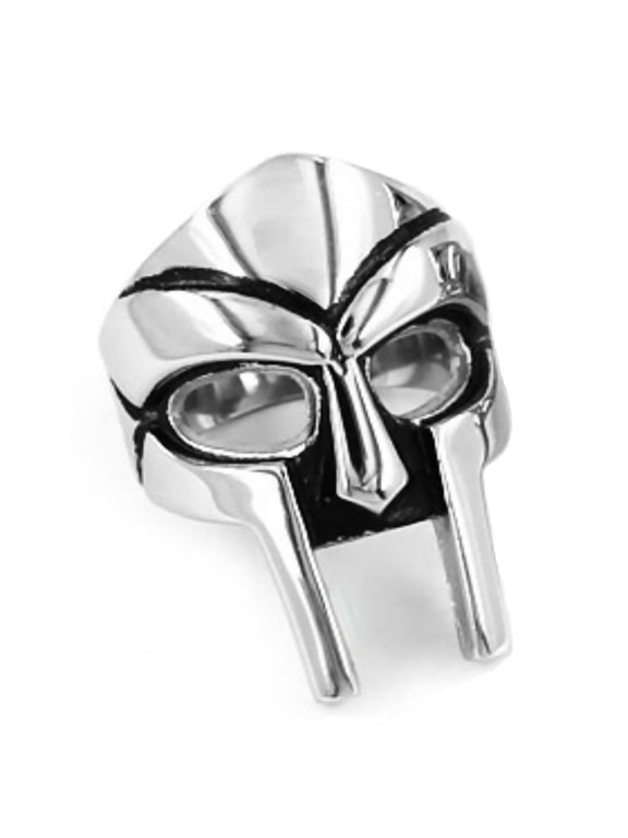 Mens Gladiator Ring Silver 316L Stainless Steel Warrior Spartacus Helmet Band