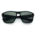 thumbnail image 1 of Mens Glass Lens Classic 90s Rectangle Sport Horrn Rim Sunglasses Shiny Black, 1 of 8