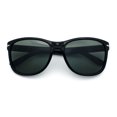 thumbnail image 1 of Mens Glass Lens Gentlemanly 90s Chic Large Horn Rim Sunglasses Shiny Black, 1 of 8