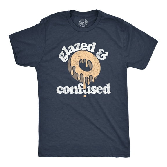Mens Glazed and Confused T Shirt Funny Sarcastic Donut Graphic Novelty Tee for Guys Graphic Tees