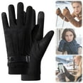 thumbnail image 1 of Mens Gloves, Winter Gloves Men, Thermal Winter Gloves for Women, Fleece-lined Warm Touchscreen Gloves, Windproof Fashion Gloves for Outdoor Activities Black 3.93x9.45 Inch (1 Pair), 1 of 9