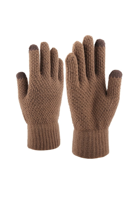 Mens Gloves for Cold Weather Fitness Thermal Insulation Touchscreen Cotton Fall Fashion Must Have Womens Mittens Coffee