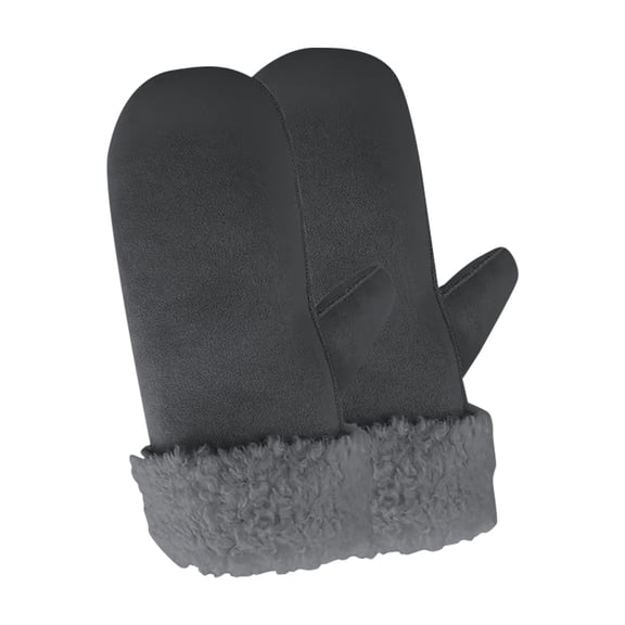 Mens Gloves for Cold Weather Winter Fashion Fur Skiing Warm Plush Windproof Upgraded Touch Screen Womens Mittens Dark Gray