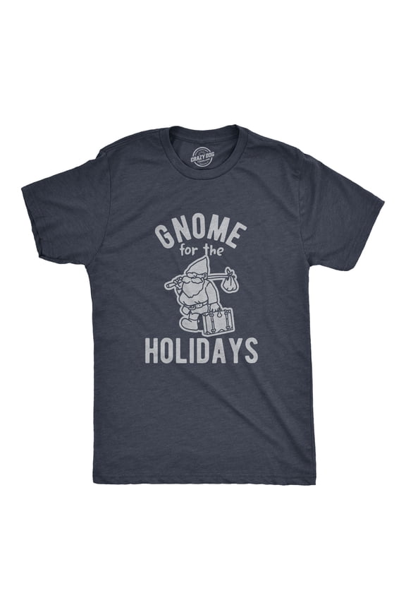 Mens Gnome for The Holidays T Shirt Funny Christmas Party Family Graphic Tee Graphic Tees