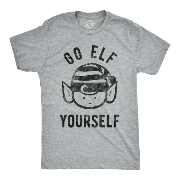 Mens Go Elf Yourself T shirt Funny Christmas Gift Holiday Saying Santa Tee Cool Graphic Tees