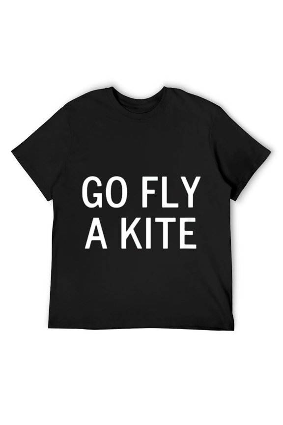 Mens Go Fly A Kite, Joke, Funny, Sarcastic, Family T-Shirt Black