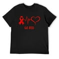 thumbnail image 1 of Mens Go Red - American Heart Health Month Awareness In February T-Shirt Black 4X-Large, 1 of 5