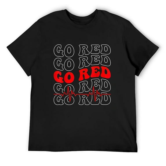 Mens Go Red - American Heart Health Month Awareness In February T-Shirt Black X-Large