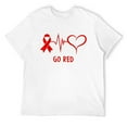thumbnail image 1 of Mens Go Red - American Heart Health Month Awareness In February T-Shirt White 3X-Large, 1 of 5