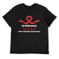 thumbnail image 1 of Mens Go Red In February Wear Red Heart Disease Awareness Go Red T-Shirt Black 4X-Large, 1 of 5
