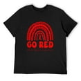thumbnail image 1 of Mens Go Red Rainbow Heart Disease Heart Health Awareness Month T-Shirt Black 4X-Large, 1 of 5