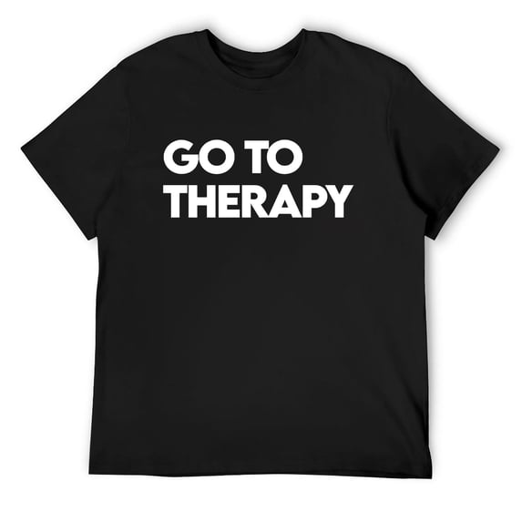 Mens Go To Therapy Shirt, Mental Health, Love yourself, Healing T-Shirt Black Medium