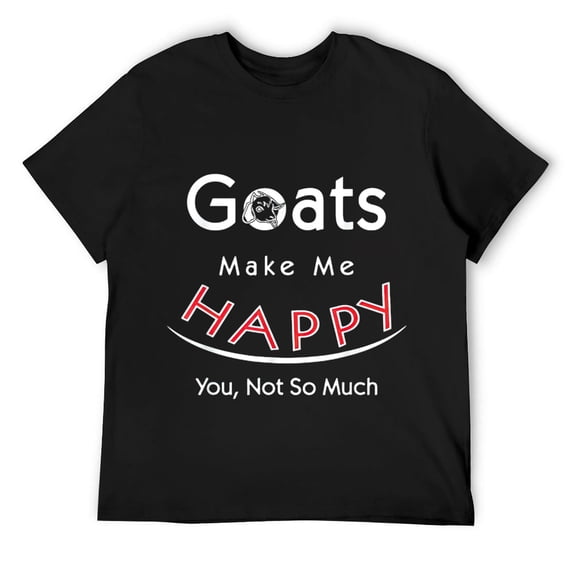 Mens Goats Make Me Happy - Funny Goat Lover's Apparel Design Gift T-Shirt Black