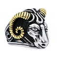thumbnail image 1 of Mens Gold And Black Plated Stainless Steel Ram Ring, 1 of 2