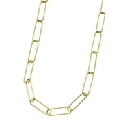 FROST NYC Mens Gold Chain - Oval Yellow Paper Clip Chain - Silver / 10K / 14K