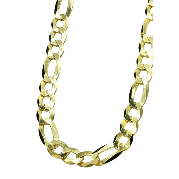 Mens Gold Chain - Solid Figaro Chain - Silver / 10K / 14K