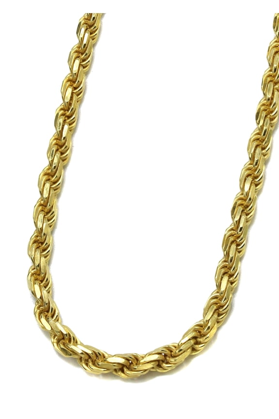 Mens Gold Chain - Solid Rope Chain - Silver / 10K / 14K