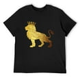 thumbnail image 1 of Mens Gold Crown King Lion T-shirt for Men-Cool Boys Lion Shirts Black 4X-Large, 1 of 5