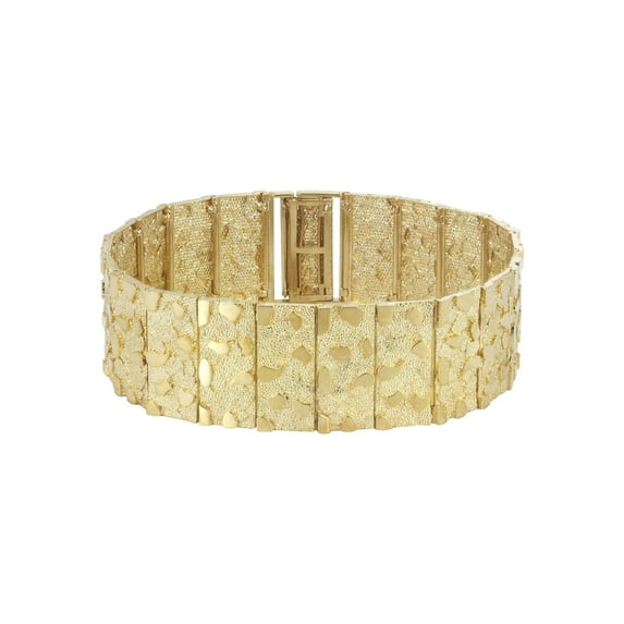 Mens Gold Nugget Bracelet 10K/14K Gold