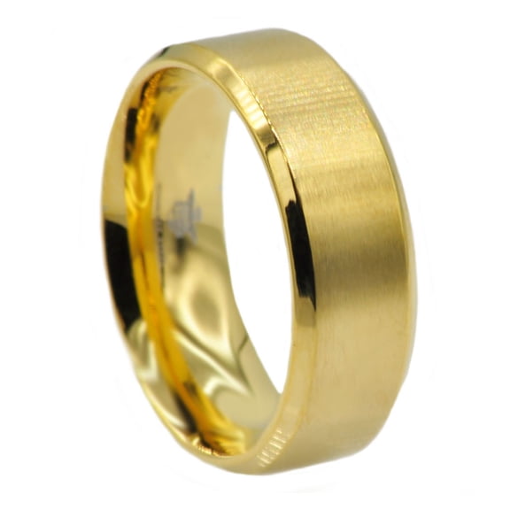 Mens Gold Plated Stainless Steel Fancy Band.