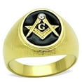 thumbnail image 1 of Mens Gold Ring Stainless Steel Anillo Color Oro Para Hombre Acero Inoxidable with Top Grade Crystal in Clear Bila, 1 of 4