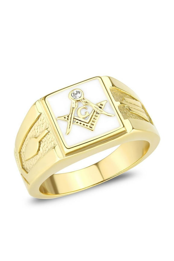 Mens Gold Rings Stainless Steel Masonic Anillo Oro Compromiso Regalo Para Hombre Acero Inoxidable
