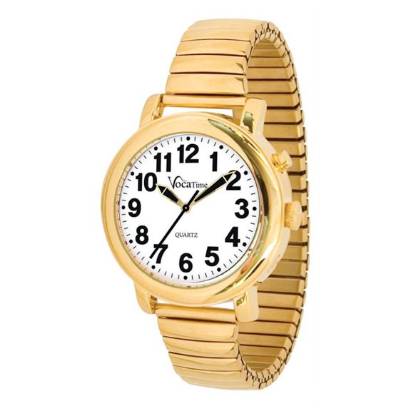 Mens Gold Tone Talking Watch - Gold Tone Expansion Band