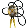 thumbnail image 1 of Mens Golden Bolo tie Western Initial Letter A to Z Cowboy Aalphabet Bola Tie, 1 of 7
