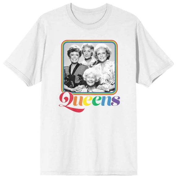 Mens Golden Girls Queens Rainbow Frame White Short Sleeve Graphic Tee - XL