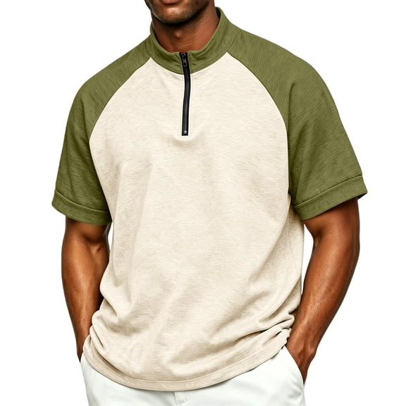 Mens Golf Baseball Pullover Waterproof Workout Cage Jacket Weather Resistant Short Sleeve 1/4 Zip Athletic Shirt, 3XL