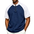 thumbnail image 1 of Mens Golf Baseball Pullover Waterproof Workout Cage Jacket Weather Resistant Short Sleeve 1/4 Zip Athletic Shirt, L, 1 of 5