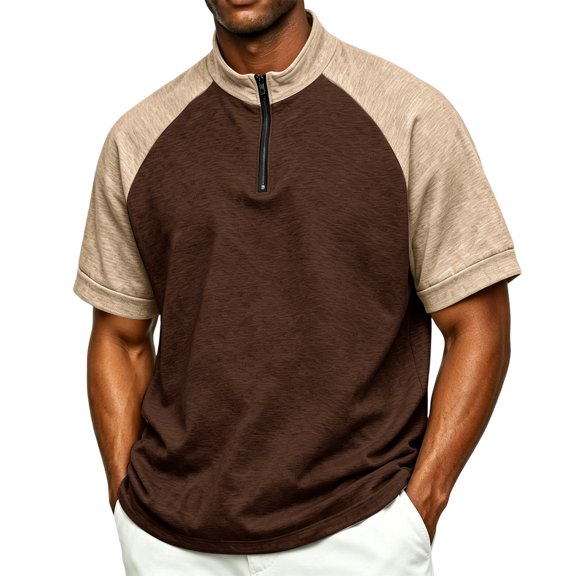 Mens Golf Baseball Pullover Waterproof Workout Cage Jacket Weather Resistant Short Sleeve 1/4 Zip Athletic Shirt, L