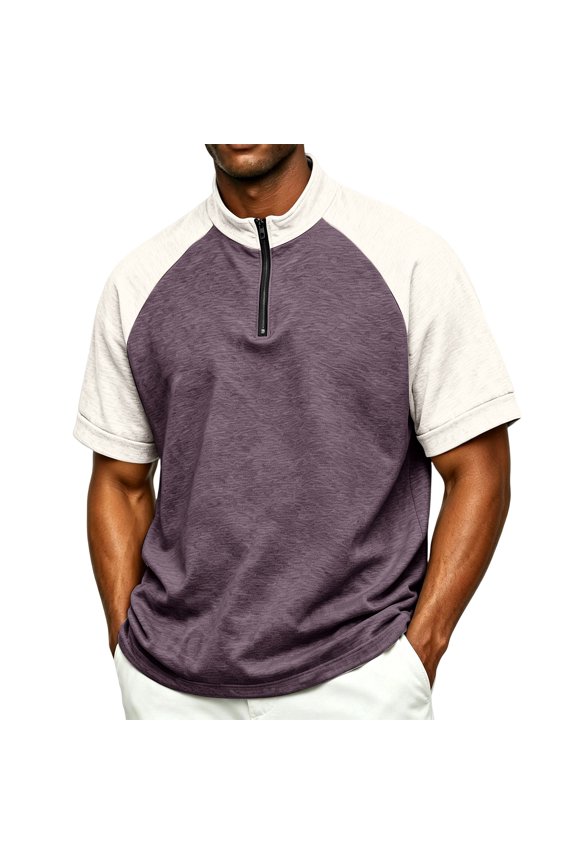 Mens Golf Baseball Pullover Waterproof Workout Cage Jacket Weather Resistant Short Sleeve 1/4 Zip Athletic Shirt, M