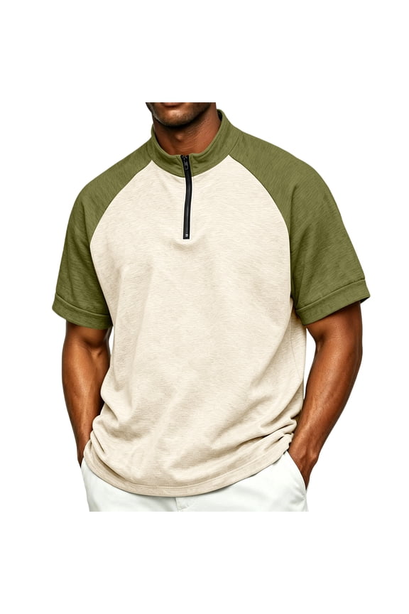 Mens Golf Baseball Pullover Waterproof Workout Cage Jacket Weather Resistant Short Sleeve 1/4 Zip Athletic Shirt, M