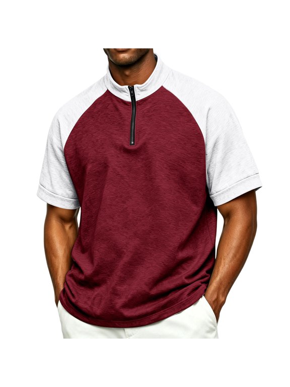 Mens Golf Baseball Pullover Waterproof Workout Cage Jacket Weather Resistant Short Sleeve 1/4 Zip Athletic Shirt, M