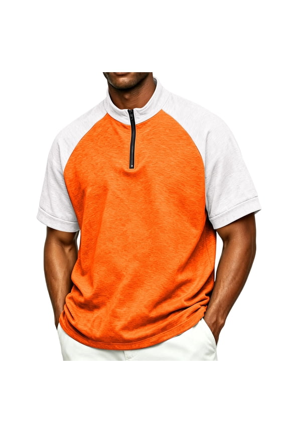 Mens Golf Baseball Pullover Waterproof Workout Cage Jacket Weather Resistant Short Sleeve 1/4 Zip Athletic Shirt, M