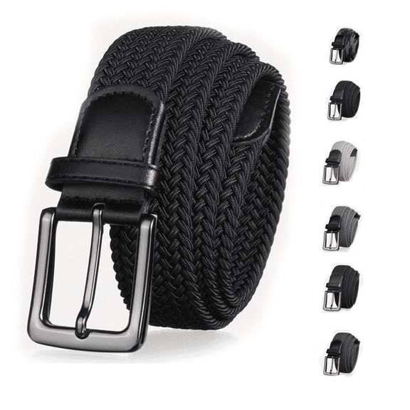 Mens Golf Belt, Mens Braided Belt, Stretch Belts for Men Big and Tall, Elastic Woven Belt