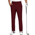 thumbnail image 1 of Mens Golf Dress Pants Quick Dry Straight Leg Trousers Slim Fit Casual Work Bottoms Red 2XL, 1 of 8