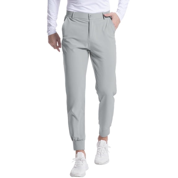 Mens Golf Dress Pants Skinny Fit Tapered Slim Stretch Lightweight Quick Dry Chino with Pockets for Work Casual, S