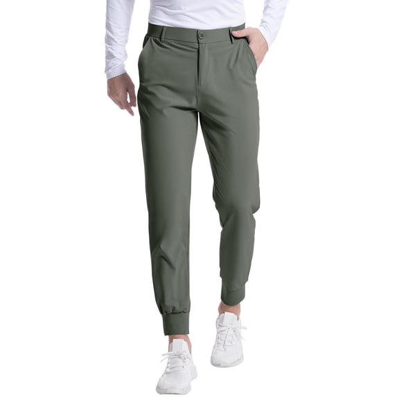 Mens Golf Dress Pants Skinny Fit Tapered Slim Stretch Lightweight Quick Dry Chino with Pockets for Work Casual, XL