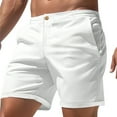 thumbnail image 1 of Mens Golf Dress Shorts 7 Inch Button Flat Front Loose Fitting Shorts Casual Elastic Waist Work Shorts with Pockets, 1 of 5