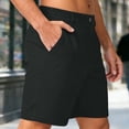 thumbnail image 1 of Mens Golf Dress Shorts Flat Front Button 7 Inch Hiking Shorts Casual Elastic Waist Work Shorts with Pockets, 1 of 6