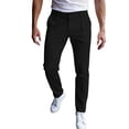thumbnail image 1 of Mens Golf Pants Stretch Dress Work Comfy Chino Pants Flat Front Lightweight Quick Dry Casual Slim Fit Trousers with Pockets for Work office Bussiness Black, 1 of 9