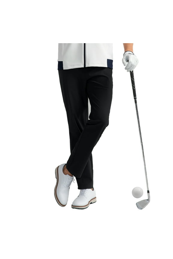 Mens Golf Pants Stretch Work Dress Pants 30"/32" Quick Dry Lightweight Comfy Flex Trousers 34Wx30L